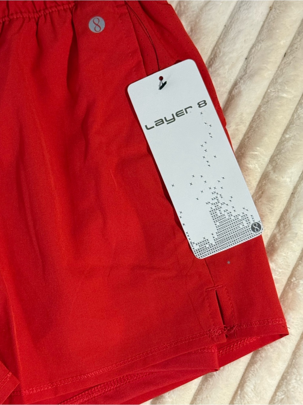 Layer 8 Red Athletic Shorts with Drawstring Waist NWT - Picture 6 of 8